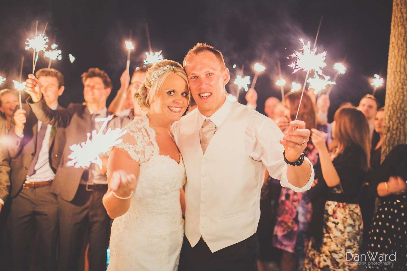 St Ives wedding photographer sparkler shots